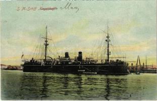 SMS Tegetthoff az Osztrák-Magyar Haditengerészet kazamata hajója / K.u.K. Kriegsmarine / Austro-Hungarian Navy, SMS Tegetthoff casemate ship. G. Costalunga Pola 1908