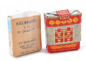 Észak-koreai (Keumgang) és kínai cigaretta, 2 bontatlan csomag, kissé sérült csomagolással / North-Korean (Keumgang) and Chinese cigarettes, 2 unopened packs, with slightly damaged packaging