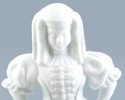 Herendi menyecske figura. Fehér mázas porcelán, jelzett, hibátlan, m: 31 cm