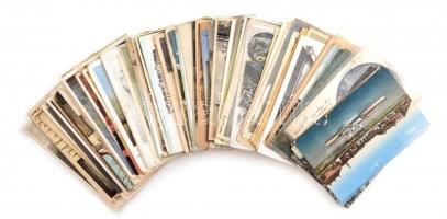 Kb. 110 db RÉGI történelmi magyar és külföldi város és motívum képeslap vegyes minőségben / Cca. 110...