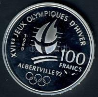 Franciaország 1989. 100Fr Ag "Téli olimpia-jégkorcsolya" T:PP