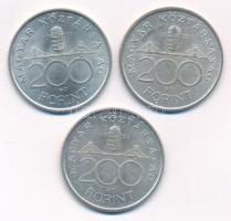 1993. 200Ft Ag "MNB" (3x) T:2 
Adamo F13
