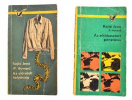 Rejtő Jenő (P. Howard) 2 kötete: Az előretolt helyőrség; Az elsikkasztott pénztáros. Bp., 1968-1970, Albatrosz Könyvek. Kiadói papírkötés, kissé viseltes borítóval.
