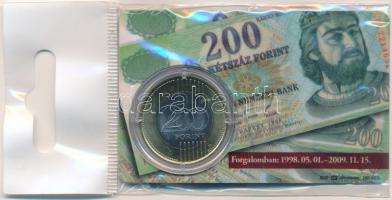 2009. 200Ft elsőnapi veret sorszámozott plasztikkártyán "07198" T:1