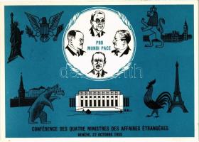 1955 Geneve, Pro Mundi Pace - Conférence des Quatre Ministres des Affaires Étrangeres / Geneva Summit / A genfi egyezmények propaganda + So. Stpl
