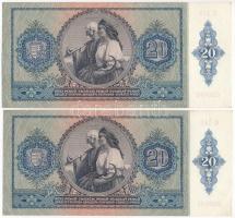 1941. 20P (2x) sorszámkövetők "C 145 096490 - C 145 096491" T:II,II- Adamo P12