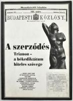 2000 A szerződés - Trianon a békediktátum hiteles szövege - A Budapesti Közlöny rendkívüli kiadásának reprintje 98p