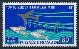 Air France's round-the-world cruise passes through Tahiti stamp, Az Air France légitársaság világkörüli körútja Tahitin keresztül bélyeg
