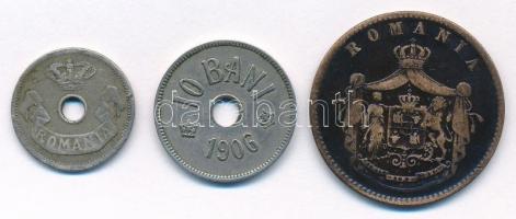 Románia 1867. 10b Cu + 1905. 5b Cu-Ni + 1906. 10b Cu-Ni T:2- ü. ph
Romania 1867. 10 Bani Cu + 1905....
