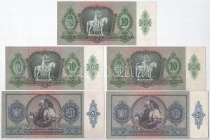 1941. 20P (2x) + 1936. 10P (3x) T:II-III mind szép papír!