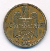 Románia 1930. 10L sárgaréz "II. Károly" T:2,2- patina
Romania 1930. 10 Lei brass "Ca...