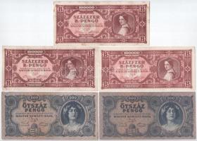1945-1946. 10db vegyes pengő bankjegy T:II-III-