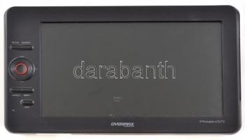 Overmax 9" (23 cm) képátlójú hordozható LCD TV, tartozékaival, eredeti, sérült dobozában, működ...