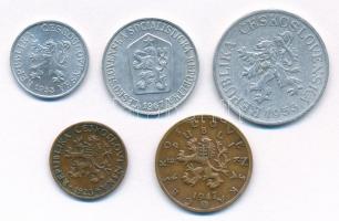 Csehszlovákia 1923-1967. 1h-50h (5xklf) T:2
Czechoslovakia 1923-1967. 1 Haler - 50 Haleru (5xdiff) ...