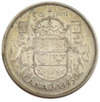 Kanada 1958. 50c Ag II. Erzsébet T:2 patina Canada 1958. 50 Cents Ag Elizabeth II C:XF patina