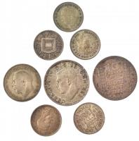 1922-1945. 8db klf Ag érme, közte Franciaország 1934. 10Fr Ag + Nagy-Britannia 1942. 2Sh Ag "VI...