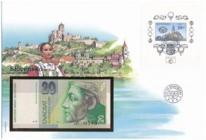 Szlovákia 1997. 20K felbélyegzett borítékban, bélyegzéssel T:I Slovakia 1997. 20 Korun in envelope with stamp and cancellation C:UNC