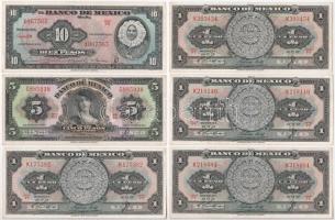 Mexikó 1954. 5$ + 10$ + 1957. 1P (4x) T:II-III Mexico 1954. 5$ + 10$ + 1957.1 Peso (4x) C:XF-F