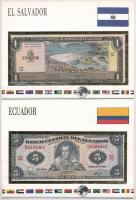 Ecuador 1982. 5S + El Salvador 1982. 1C, mindkettő bankjegyes borítékban T:I Ecuador 1982. 5 Sucres + El Salvador 1982. 1 Colon, both in banknote envelope C:UNC