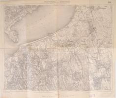 cca 1910 Balatonfüred, Siófok és Tihany térképe. 56x45 cm