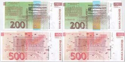Szlovénia 1992. 200T (2x) + 500T (2x) T:I-III szép papír 
Slovenia 1992. 200 Tolarjev (2x) + 500 To...