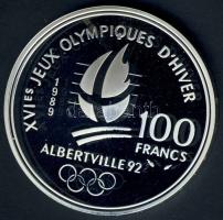 Franciaország 1989. 100Fr Ag "Téli olimpia-jégkorcsolya" T:PP