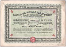 Budapest 1923. "Ganz és Társa-Danubius Gép-, Waggon- és Hajó-Gyár Részvénytársaság" részvé...