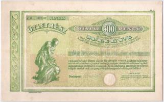 Budapest 1941. "Hangya Termelő-Értékesítő és Fogyasztási Szövetkezet" üzletrésze 500P-ről,...