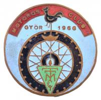 1966. Motoros Club Győr zománcozott Br jelvény (41,5mm) T:2