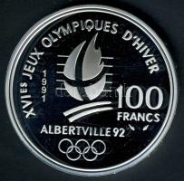Franciaország 1991. 100Fr Ag "Olimpia-síugrás" T:PP