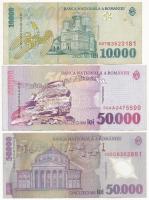 Románia 1999-2001. 10.000L-50.000L (3xklf) T:III folt, az egyiken kis ceruzás firka
Romania 1999-20...