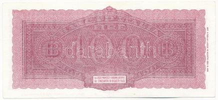 Olaszország 1944. 100L "X 116 091828" T:III szép papír
Italy 1944. 100 Lire "X 116 0...