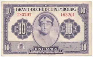 Luxemburg 1944. 10Fr "183201" T:III Luxembourg 1944. 10 Francs "183201" C:F Krause P#44