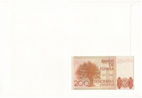 Spanyolország 1980. 200P felbélyegzett borítékban, bélyegzéssel T:I Spanyolország 1980. 200 Pesetas ...
