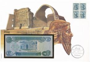 Irak 1980. 1D borítékban, alkalmi bélyeggel és bélyegzéssel T:I  Iraq 1980. 1 Dinar in envelope with stamps and cancellations C:UNC