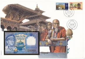 Nepál 1974. 1R felbélyegzett borítékban, bélyegzéssel T:I Nepal 1974. 1 Rupees in envelope with stamp and cancellation C:UNC