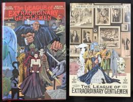 cca 2000-2010 Alan Moore, Kevin ONeill: The League of Extraordinary Gentlemen, Vol. I-II. Americas Best Comics. Comic books, in mint condition. / The League of Extraordinary Gentlemen, I-II. köt. Angol nyelvű, színes képregényfüzetek, hibátlan állapotban. (A képregény a 2003-ban, magyarul A szövetség címen megjelent film alapjául is szolgált.)