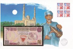 Bahrein 1973 (1996) 1/2D felbélyegzett borítékban, bélyegzéssel T:I  Bahrain 1973 (1996) 1/2 Dinar in envelope with stamp and cancellation C:UNC