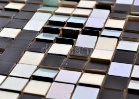 Falikép objekt, forgatható kis műanyag elemekkel, mindegyik elem három különböző színű felülettel, j...