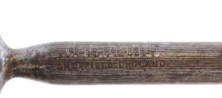 Alfred Field & Co. Sheffield angol húsvilla, kés és élező szett, agancs nyéllel, XX. sz. eleje. ...