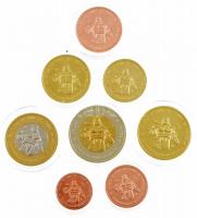 Svájc 2005. 1c-2E (8xklf) próbaveret forgalmi sor karton dísztokban, tanúsítvánnyal T:1 Switzerland 2005. 1 Cent - 2 Euro (8xdiff) trial strike coin set in cardboard case, with certificate C:UNC