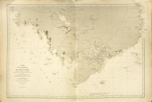 Thaiföld és Indokína térképe Carte de la Presqu'ile de l'Indo-Chine, depuis le port de Qui- Nhon dans le mer de Chine jusqu'? l'entrée de la Rivi?re de Bang-Kok dans le Golfe de Siam 1863. Nagy méretű térkép 90x62 cm