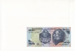 Uruguay 1989. 50P borítékban, alkalmi bélyeggel és bélyegzéssel T:I 
Uruguay 1989. 50 Pesos in enve...