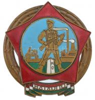 ~1950. Határőr zománcozott bronz jelvény (58x52mm) T:1- / Hungary ~1950. Határőr enamelled bronze badge (58x52mm) C:AU