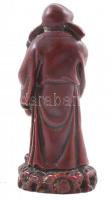 Távol-keleti műgyanta figura, kis szobor, m: 12 cm