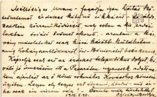 1935 Budapest XII. Zugliget, Mese köz 3. szám alatti ház, Czirákyné levele. photo