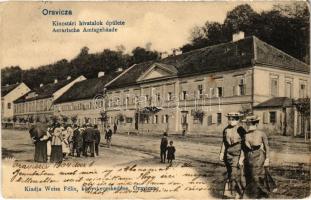 1904 Oravica, Oravita; Kincstári hivatalok épülete. Weisz Félix kiadása,montázs / Aerarische Amtsgebäude / treasury office of the mine, montage (EK)