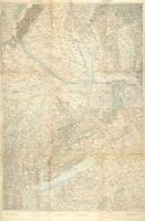 cca 1910 Pozsony, Komárom és a Balaton környékének térképe. 78x110 cm