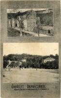 1913 Oravica, Oravita; Gőzmalom tér, Lövészkert, Zárdavilla. Weisz Félix kiadása / steam mill, shooting garden, cloisters villa (Rb)
