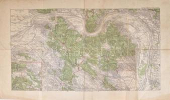 cca 1910 A Pilis hegység térképe. 50x34 cm